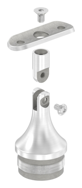 Stütze mit Gelenk und Halteplatte für Rundrohr Ø 42,4 mm V2A