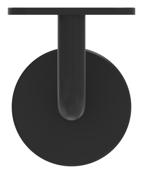 Handlaufhalter Edelstahl V2A Ronde Ø 60 x 5 mm Wandabstand 75 mm RAL 9005 schwarz matt-88-1150369-240-00.9005