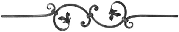 Zierstab | Länge: 900 mm | Material: 12x12 mm gerillt | Stahl S235JR, roh