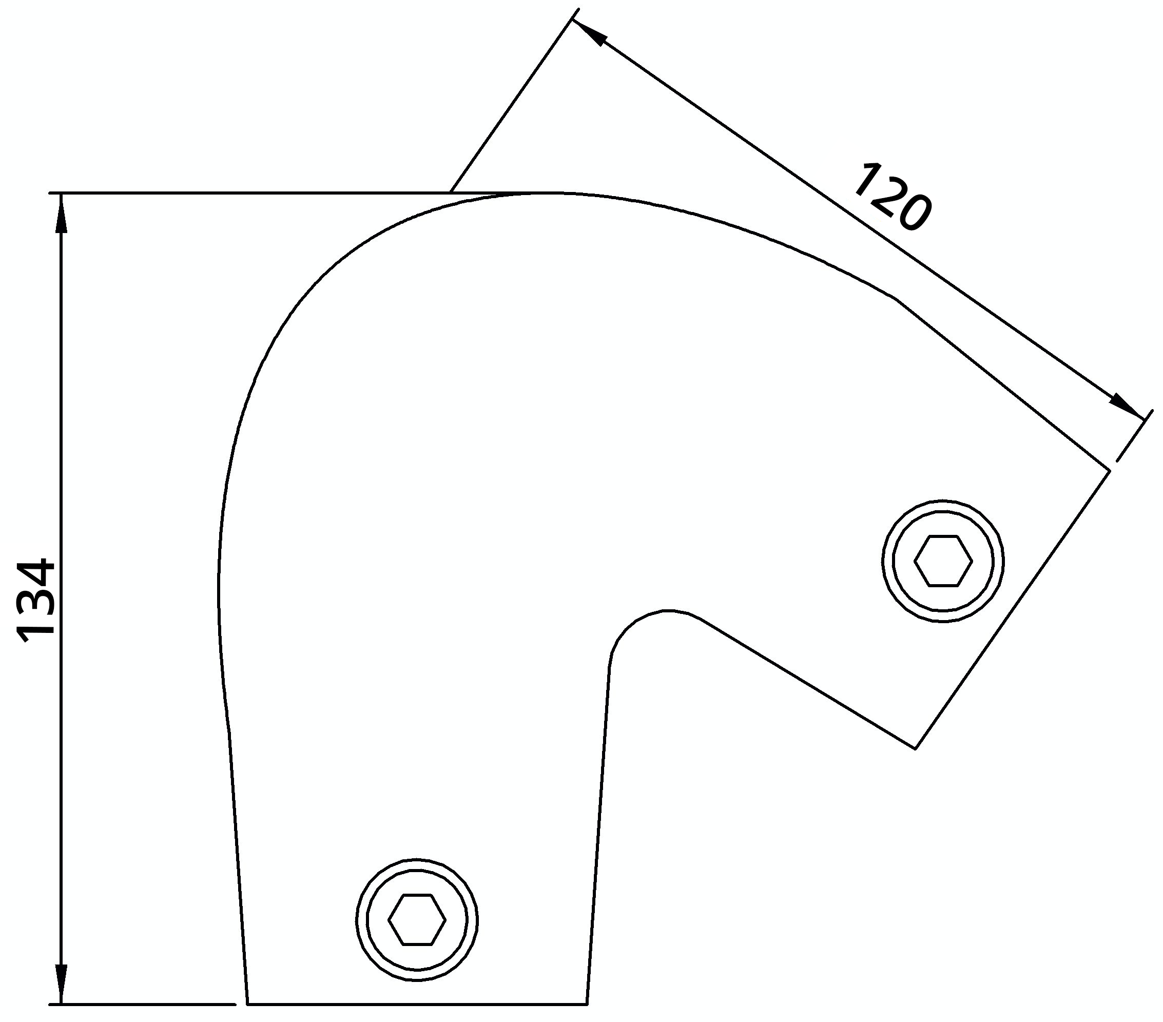 Rohrverbinder - Bogen variabel 40-70° - 123D48 - 48-3 mm - 1 1-2- - Feuerverzinkt u. Elektrogalvanisiert-123D48