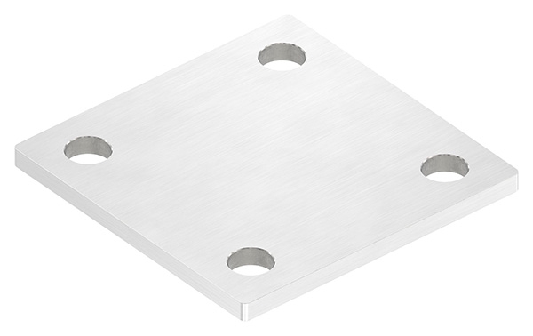 Ankerplatte, 100 x 100 x 6mm, mit Längsschliff, V2A