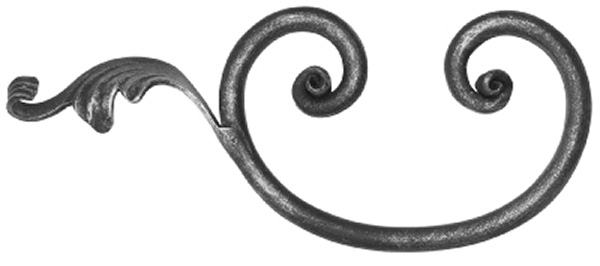 Rundeisenbarock - Masse- 270x110 mm - Stahl S235JR- roh-30-1921.8