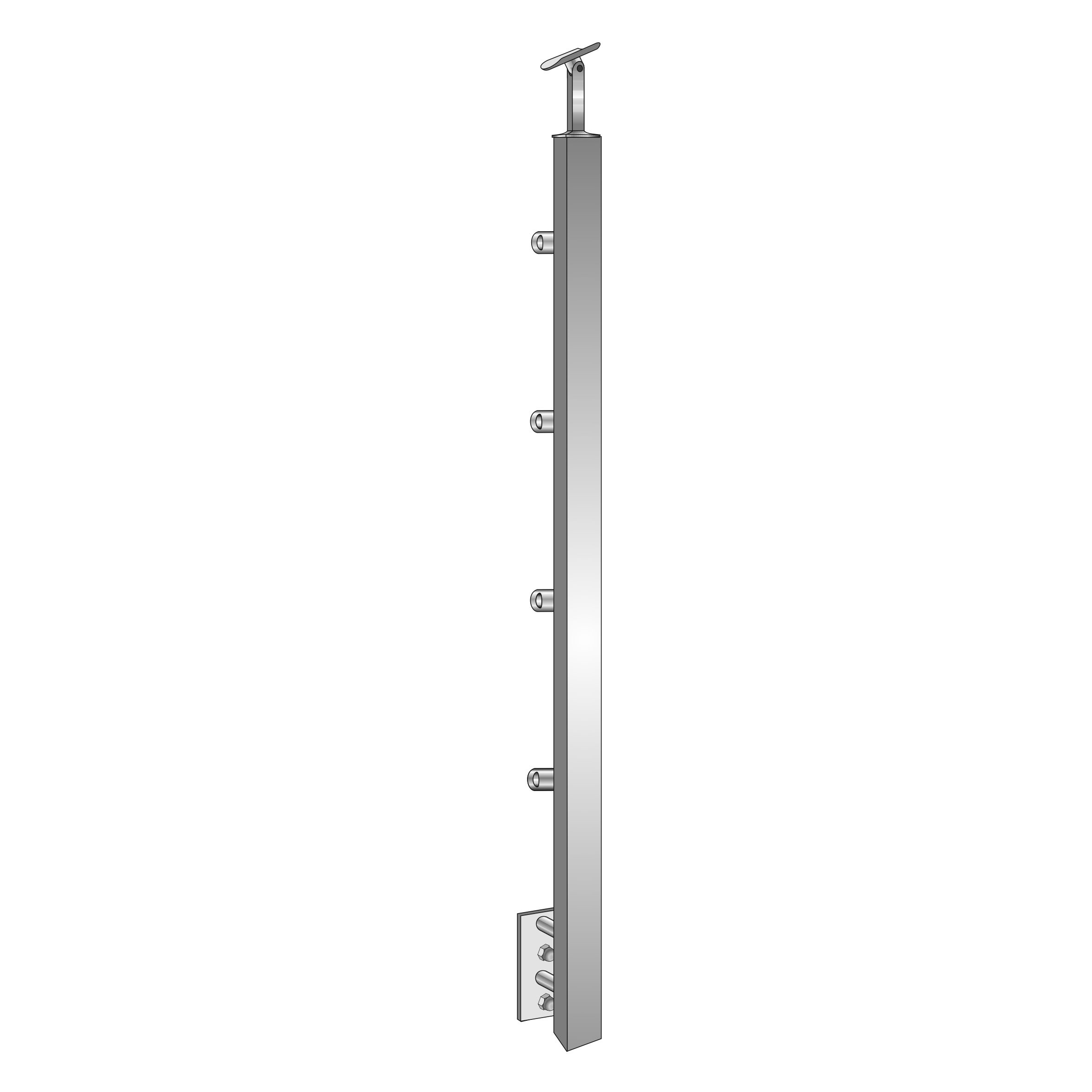 Treppenpfosten Edelstahl AISI 304 900 mm 40x40 mm seitliche Verankerung Fuellstab d12mm-14-0085ER-A.4