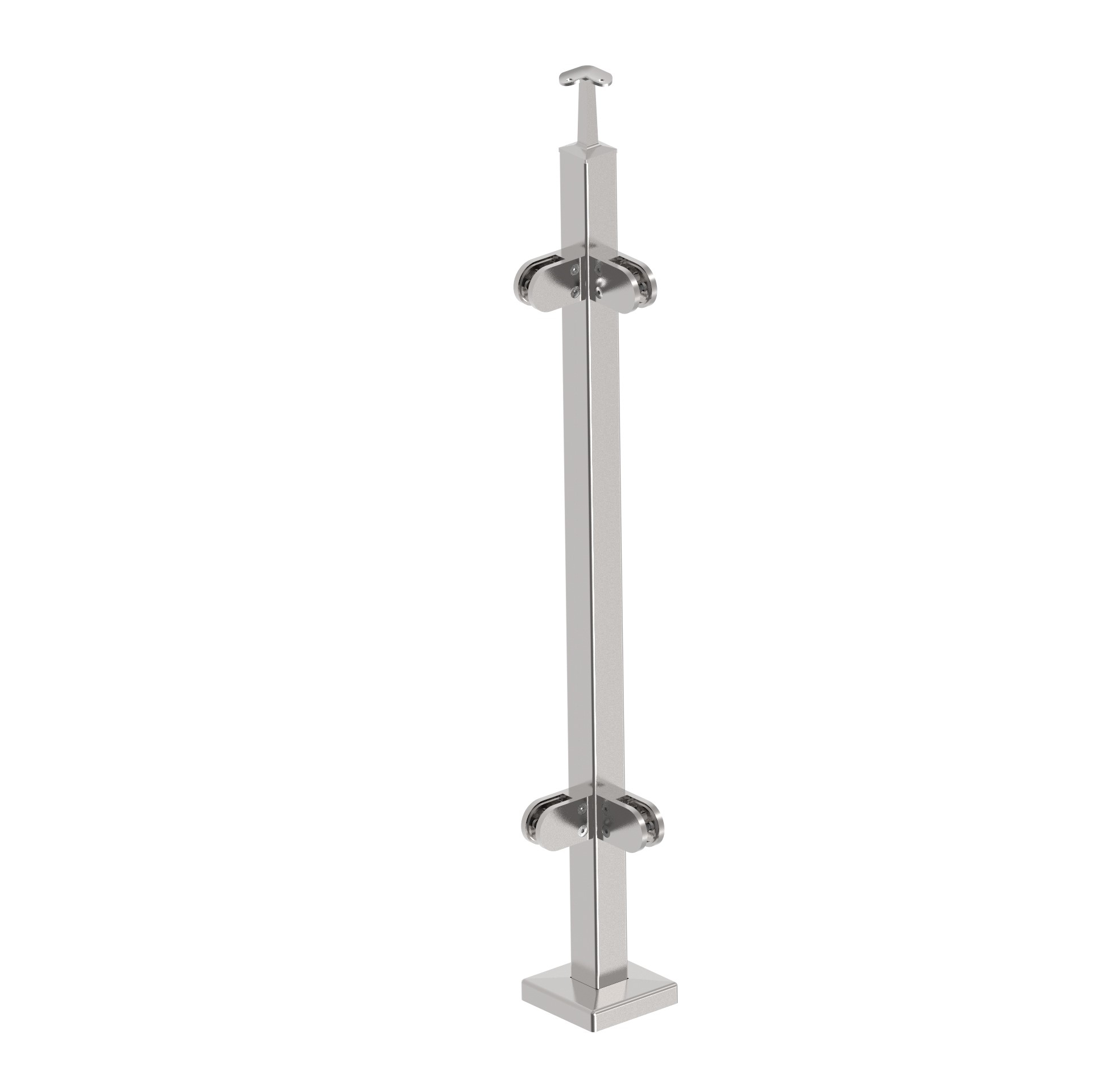 Gelaenderpfosten Edelstahl AISI 304 1000 mm flach Oberverankerung gerade Glasfuehrung-89-11AJPVR1004G90-A.4