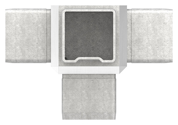 Verbindungsstück für Rohr 40x40x2mm, V4A