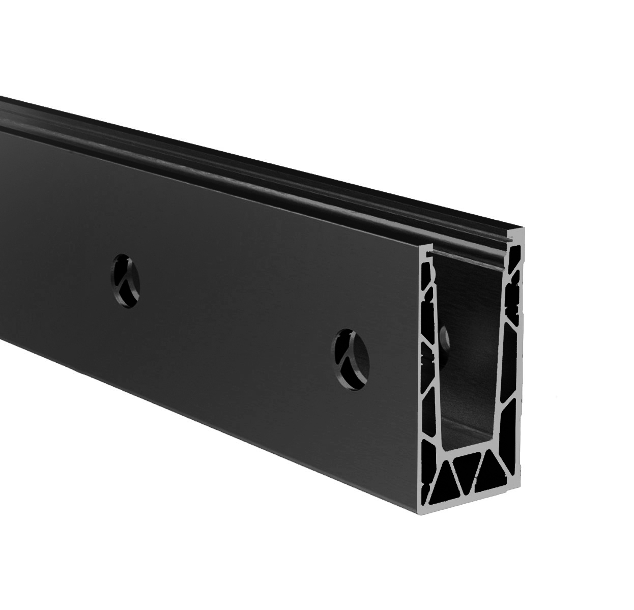 Ganzglasgelaenderprofil Aluminium 6000 mm seitliche Befestigung ELOX-89-11AL0005UNO6000SEB-A.4