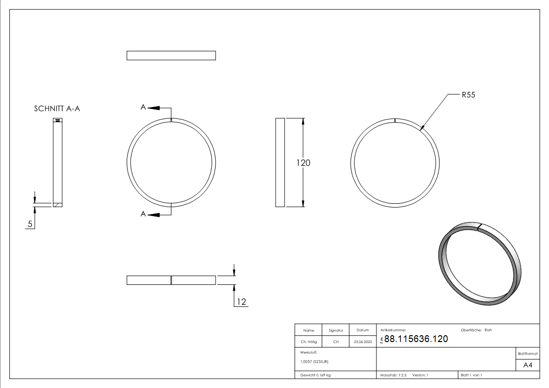 Ring Stahl Aussen-Ø 120 mm- 12 x 5 mm- offen glatt-88-115636.120