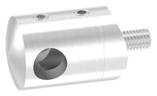 Querstab-Endhalter V2A Edelstahl – Anschluss Ø 42,4 mm passend für Rundstäbe 10 mm Sackloch Abschluss LINKS inkl. Schrauben