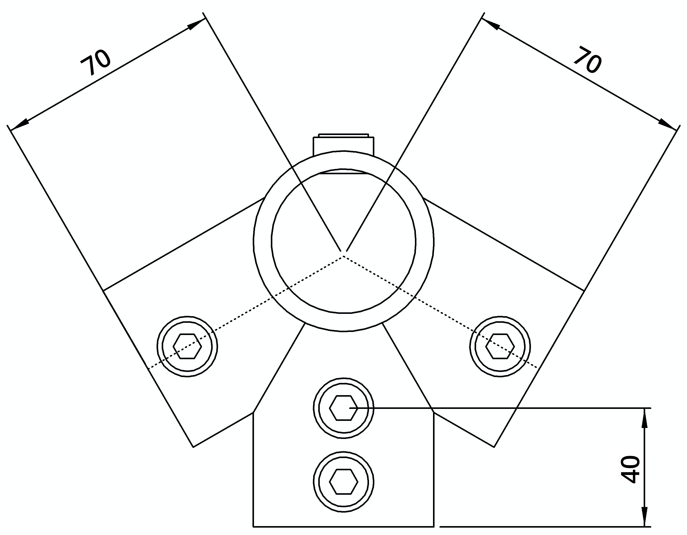 Rohrverbinder | Firststück 27,5° | 191D48 | 48,3 mm | 1 1/2" | Temperguss u. Elektrogalvanisiert