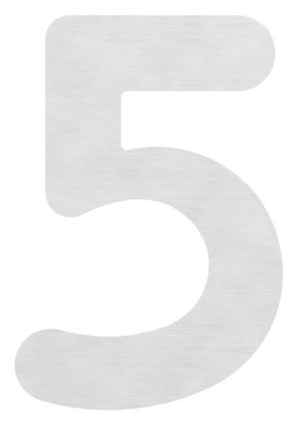 Hausnummer 5 | klein | Maße: 110 mm x 150 mm | V2A