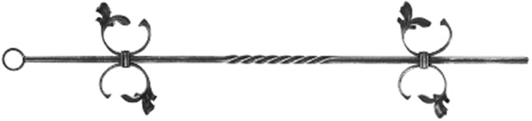 Zierstab | Länge: 900 mm | Material: 12x12 mm gerillt | Stahl S235JR, roh