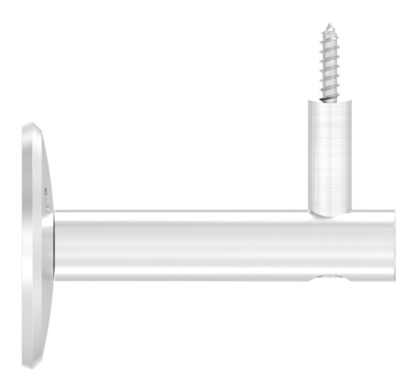 Handlaufhalter V2A Ronde 70x5mm Buegel 20mm Wandabstand 84mm zum Anschrauben Holzschraube-11-2041.4