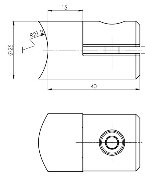 Blechhalter Ø 25 mm | für Anschluss: Ø 42,4 mm | V2A