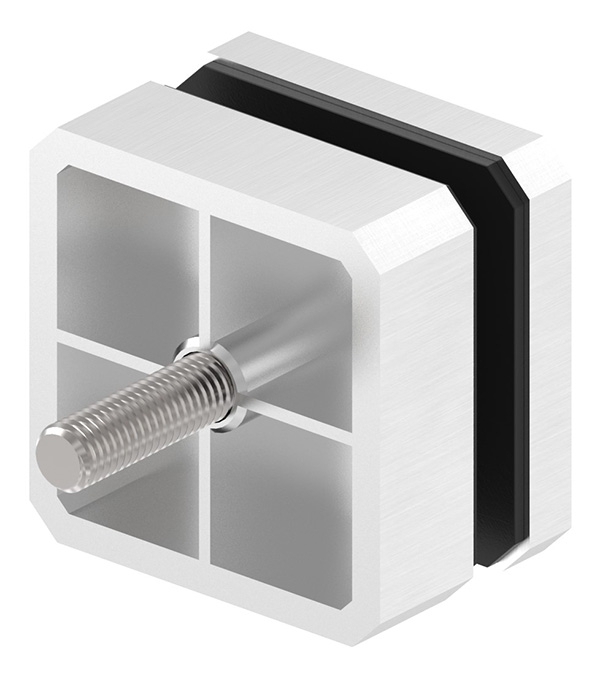 Glas-Punkthalter | 63x63 mm | für Anschluss: flach | V2A