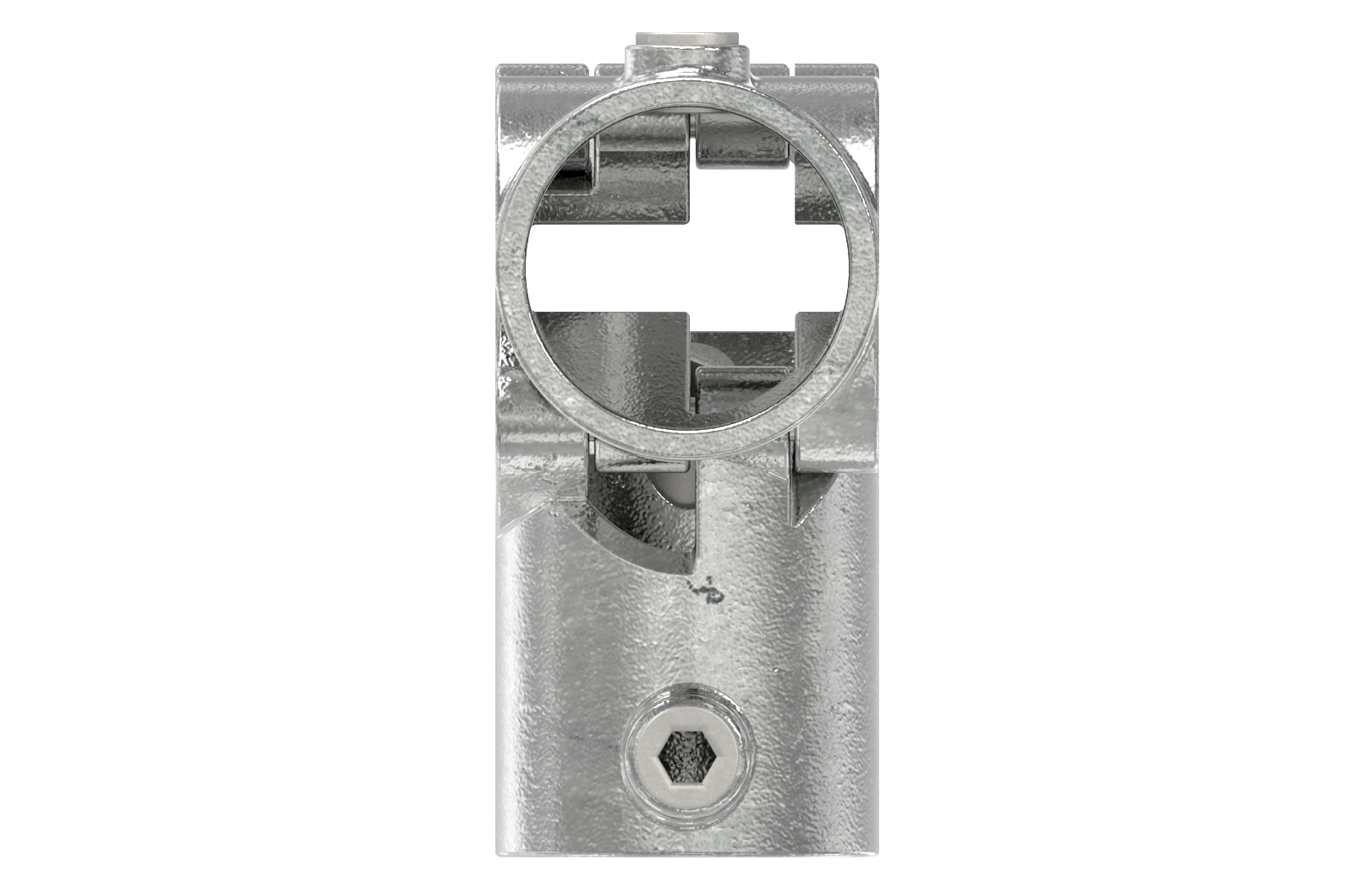 Rohrverbinder T-Stueck fuer Stuetzrohr Ø 48-3 mm -1 1-2- - Temperguss verzinkt - 176D48-V-176D48-V