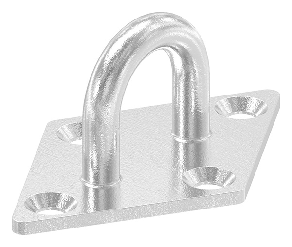 Befestigungsoese Edelstahl V4A Rundeisen Ø 6 mm quadratische Platte 4 Bohrungen-88.11100075006