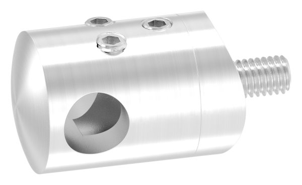 Querstabhalter V2A Edelstahl – Anschluss Ø 42,4 mm, Stoßverbindung Ø 22 mm für Rundstäbe 10 mm inkl. Schrauben