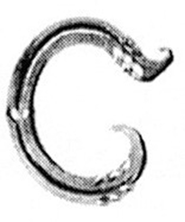 Buchstabe c | Klein | 100x80 mm | Stahl (Roh) S235JR