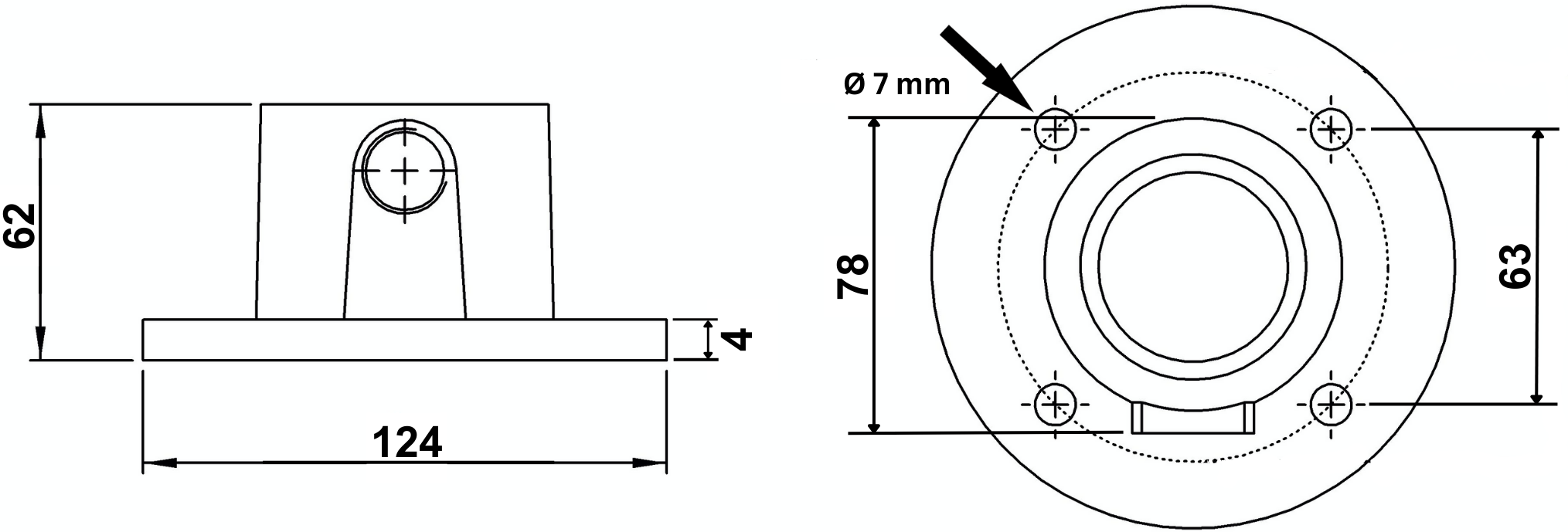 Rohrverbinder - Wandbefestigung rund - 131E60 - 60-3 mm - 2- - Feuerverzinkt u. Elektrogalvanisiert-131E60