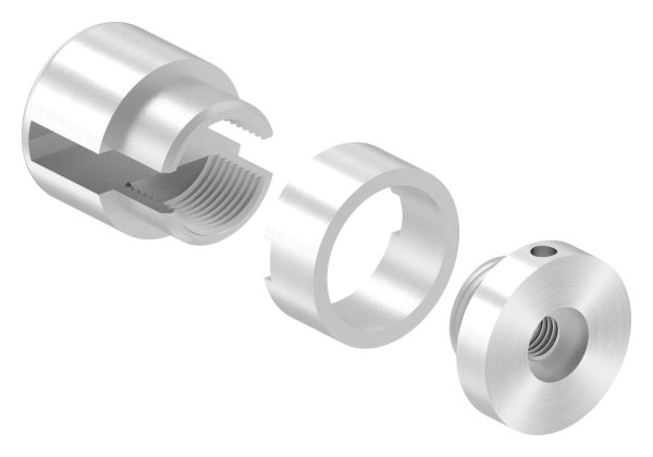 BRENK-fix® Grundhalter fuer Flachstaeb 20 x 6mm- V2A-88-11BR-F206M8.V2A