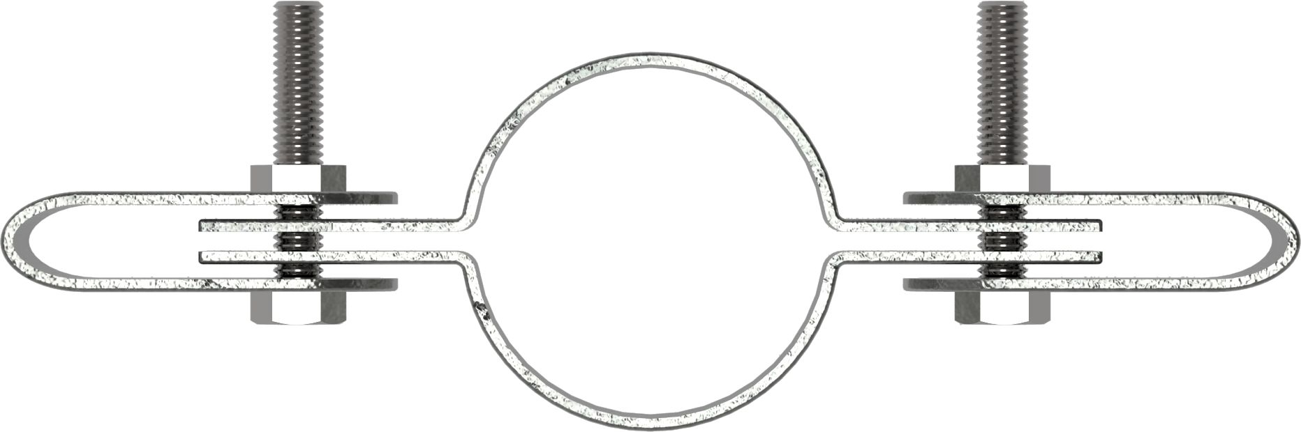 Rohrverbinder | Gitterhalter doppelt | 171C42 | 42,4 mm | 1 1/4" | Temperguss u. Elektrogalvanisiert