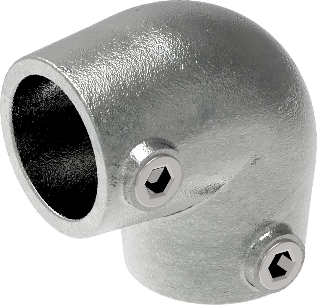 Rohrverbinder | Bogen 90° verstellbar 0-11° | 154C42 | 42,4 mm | 1 1/4" | Feuerverzinkt u. Elektrogalvanisiert