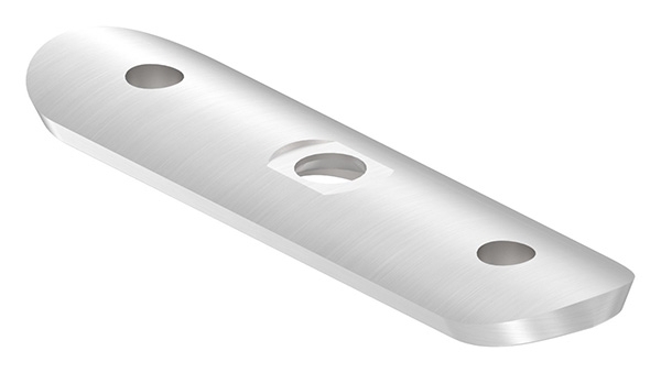 Handlaufanschlussplatte Edelstahl V2A 90x25x4 mm fuer Rohr Ø 42-4 mm lang geschliffen Korn 240-88-1160182-240.L
