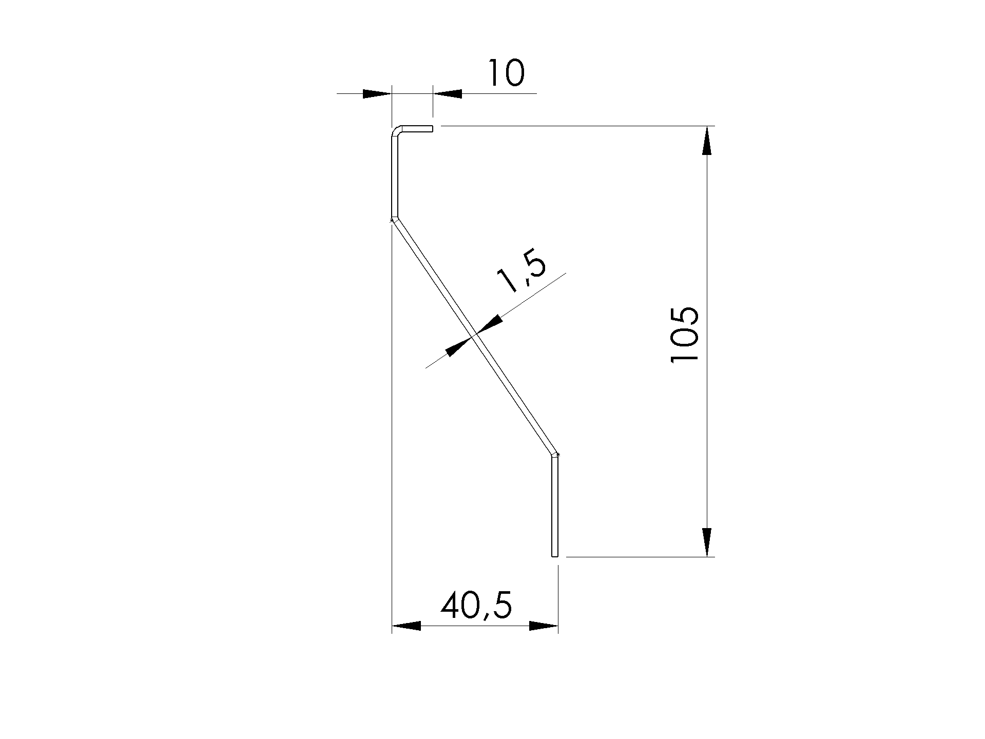 Zaunjalousie Stahl verzinkt 40 x 105 mm- 3000 mm lang- 1-5 mm stark-89.ZNL4S40X1053000N