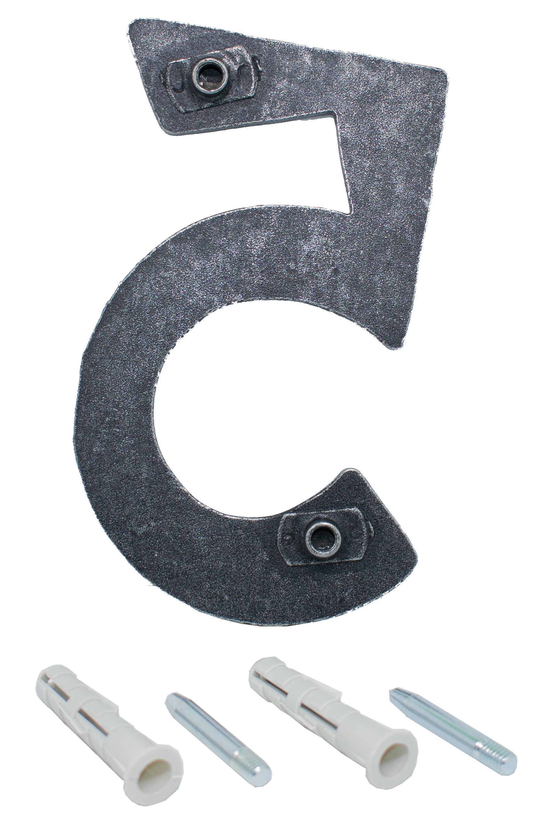 Hausnummer 5 | Abmessung 12x8 cm | Material 4 mm gehämmert | Stahl (Roh) S235JR