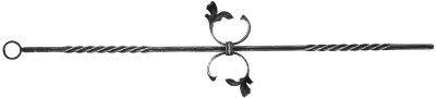 Zierstab | Länge: 900 mm | Material: 12x12 mm gerillt | Stahl S235JR, roh