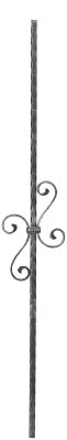 Zierstab | Länge: 900 mm | Material: 12x12 mm | gehämmert | Stahl (Roh) S235JR