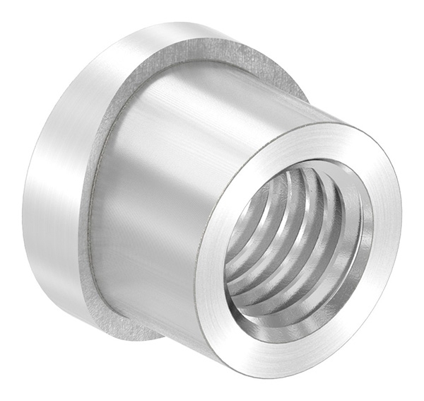 Gewindehuelse Edelstahl V2A fuer Rohr Ø 42-4 mm Gewinde M12 geschliffen Korn 240-88-1151350-240.42