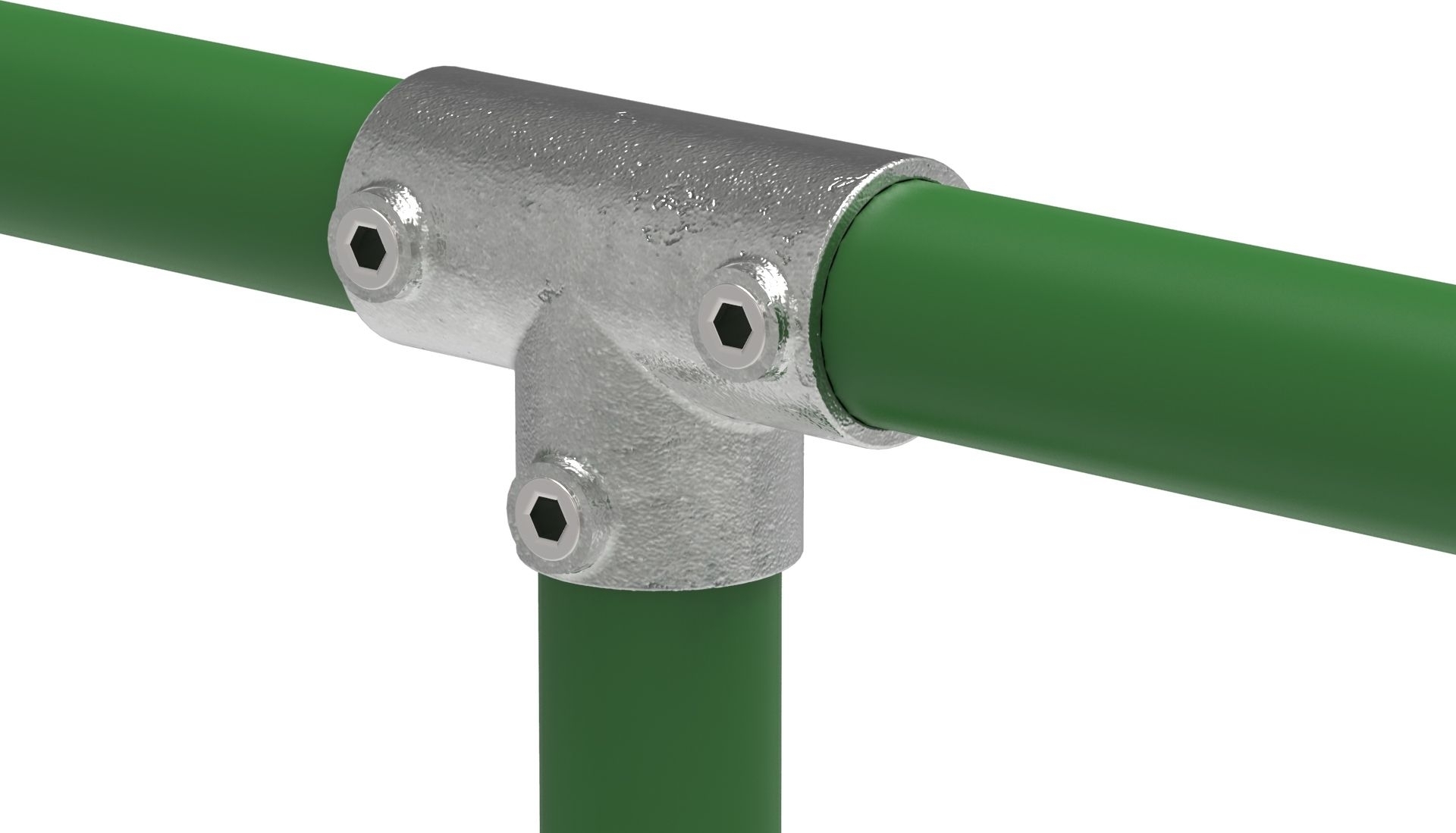 Rohrverbinder | T-Stück lang | 104D48 | 48,3 mm | 1 1/2" | Feuerverzinkt u. Elektrogalvanisiert