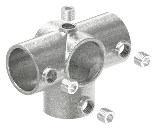 Rohrverbinder | T-Stück für Stützrohr | 176D48 | 48,3 mm | 1 1/2" | Feuerverzinkt u. Elektrogalvanisiert