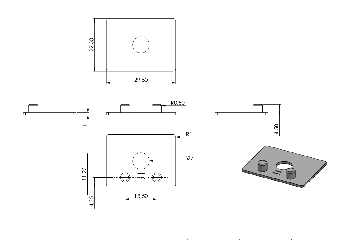 Ersatz-Plastikplättchen für Lochblechhalter D=32mm