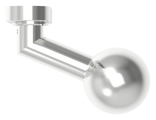 Türdrücker gekröpft mit Kugel Ø 50 mm drehbar V2A