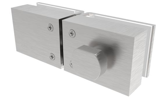 WC Glastuerschloss ZAMAK gebuerstet fuer 10-12mm Glas Klemmmontage-89-11GS304D204S-A.4