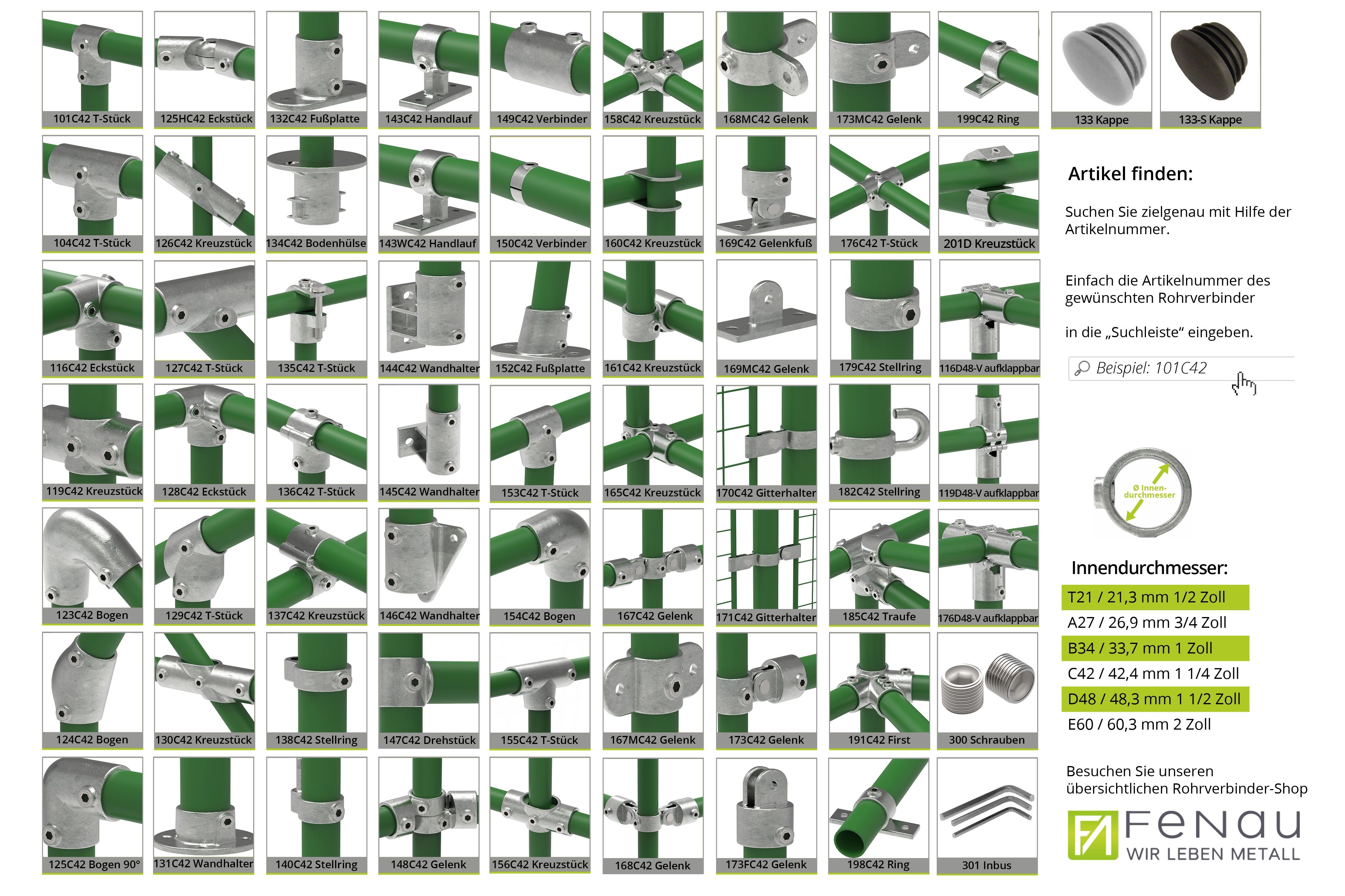 Rohrverbinder - T-Stueck kurz - 101S17 - 17-2 mm - 3-8- - Feuerverzinkt u. Elektrogalvanisiert-101S17