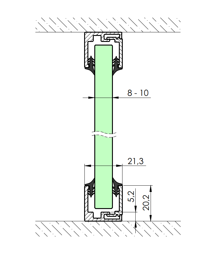 Verglasungsprofil Aluminium 20 x 21 mm fuer Glas 8 mm - 10 mm eloxiert-89-11GSALZP20X21NE-A.4
