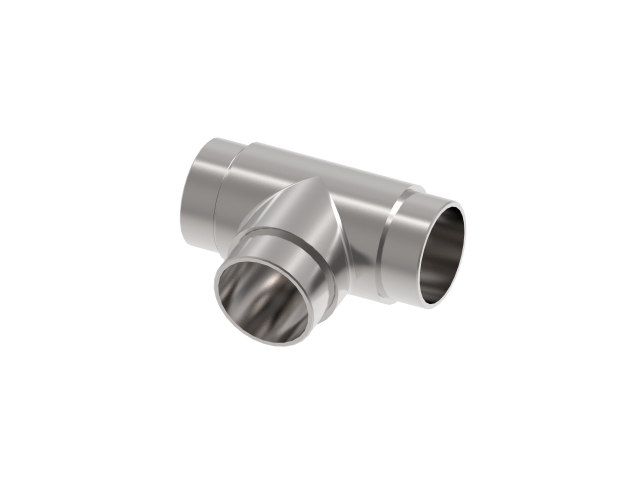 T-Stück mit gleichen Abgängen für Rundrohr Ø 42,4x2,0 mm V2A