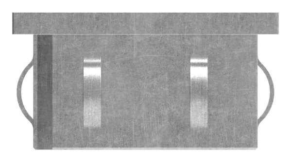 Stahlstopfen flach | mit M8 | für Rohr 60x60x2,0-3,0 mm | Stahl S235JR, roh