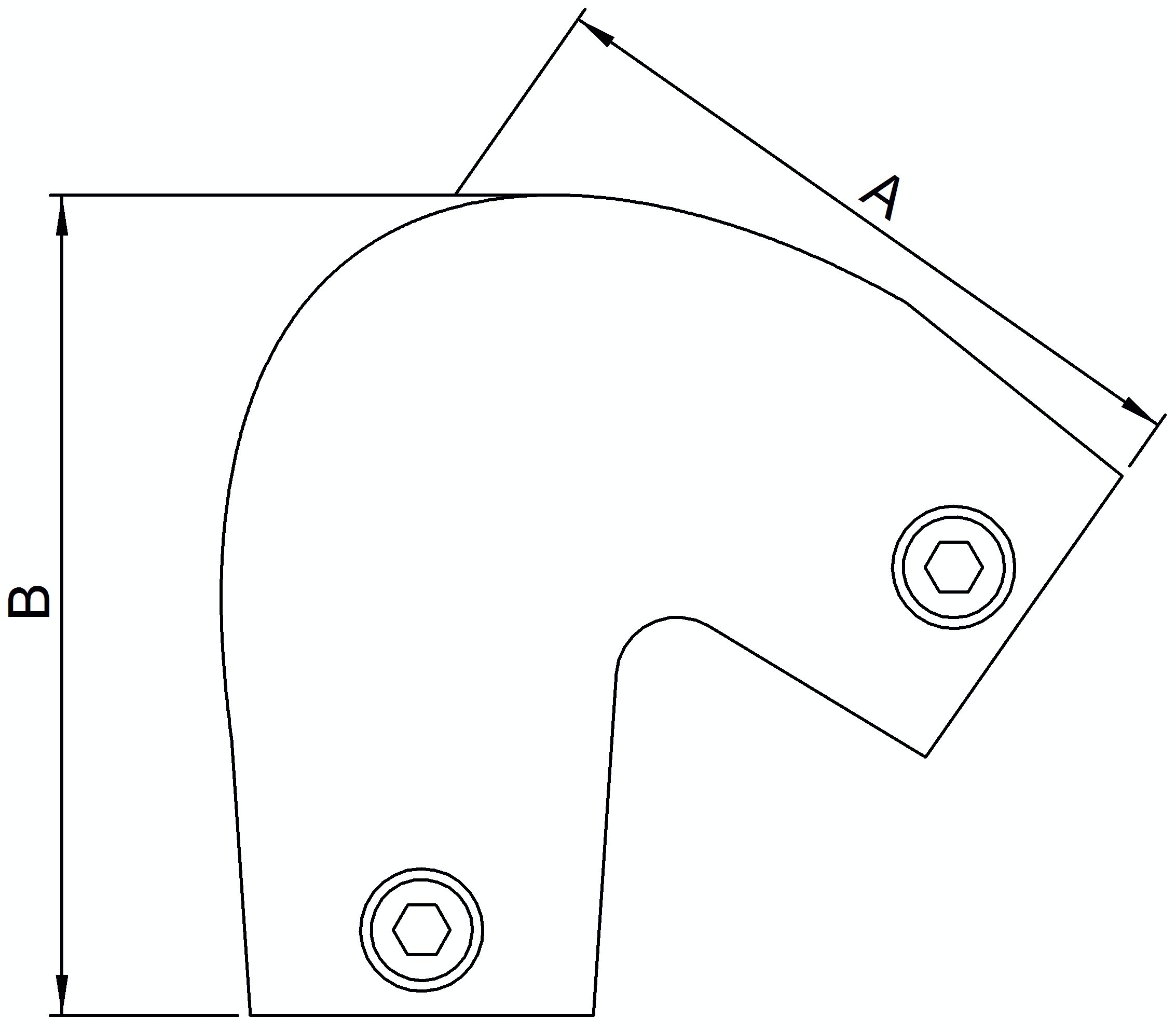 Rohrverbinder - Bogen variabel 40-70° - 123B34 - 33-7 mm - 1- - Feuerverzinkt u. Elektrogalvanisiert-123B34