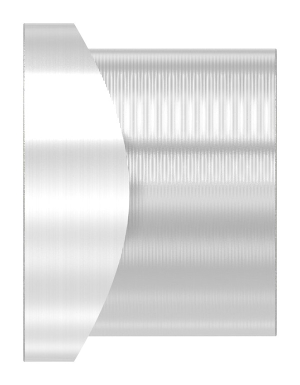 Gewindehuelse Edelstahl V2A M12 fuer Rohr Ø 33-7 mm geschliffen Korn 240-88-1151350-240.34