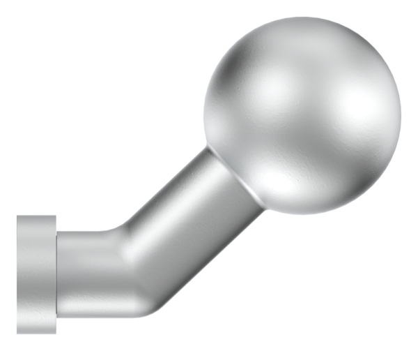 Alu-Türknopf mit Kugel | Maße: 30x245x10 mm | Form: gekröpft | Aluminium EV1
