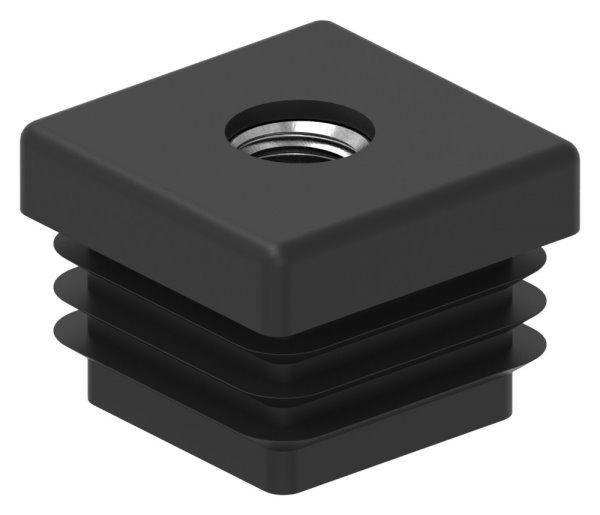 Kunststoffkappe Kunststoff fuer Quadratrohr 30 x 30 mm mit M10 Gewinde schwarz-88-11178-30X30.M10