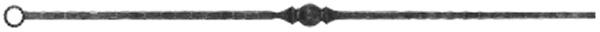 Zwischenstab | Länge: 900 mm | Material: 13x13 mm | gehämmert | Stahl S235JR, roh