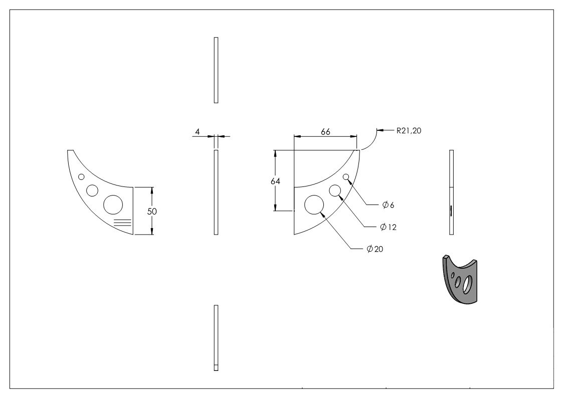 Handlaufschwert, 4mm stark
