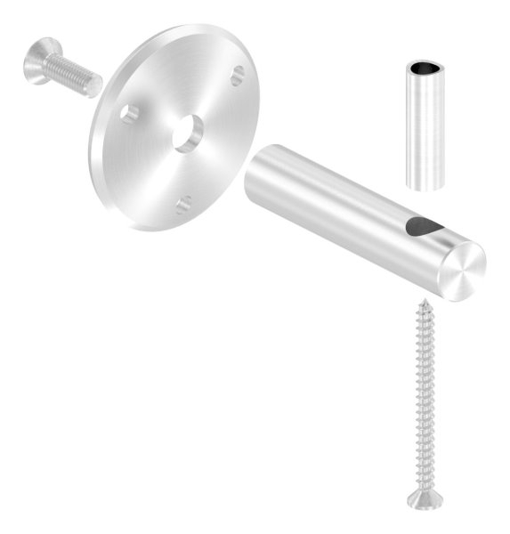 Handlaufhalter V2A Ronde 70x5mm Buegel 20mm Wandabstand 84mm zum Anschrauben Holzschraube-11-2041.4