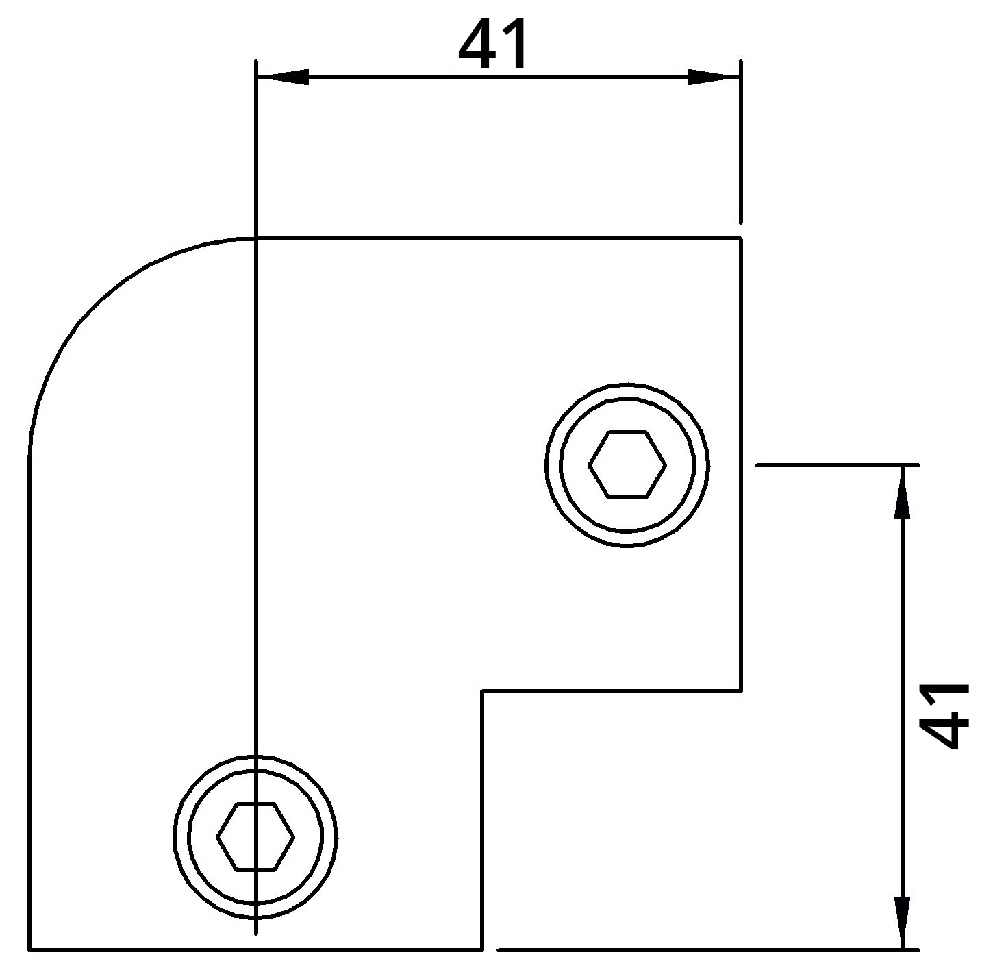 Rohrverbinder | Bogen 90° | 125A27 | 26,9 mm | 3/4" | Temperguss u. Elektrogalvanisiert