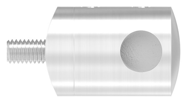 Querstab-Endhalter V2A Edelstahl – Anschluss Ø 42,4 mm passend für Rundstäbe 10 mm Sackloch Abschluss RECHTS inkl. Schrauben